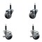 Service Caster 3'' Thermoplastic Rubber Wheel Swivel 3/4'' Expanding Stem Caster Set 2 Brakes, 4PK SCC-EX20S314-TPRB-2-TLB-2-34 - alternate 1